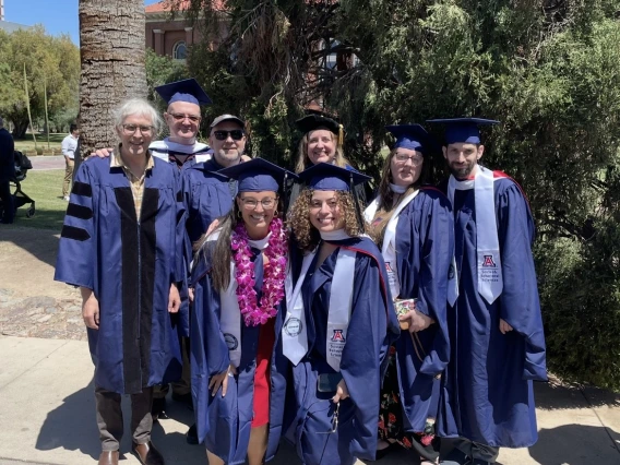 Some 2025 graduates with faculty members after the convocation ceremony.