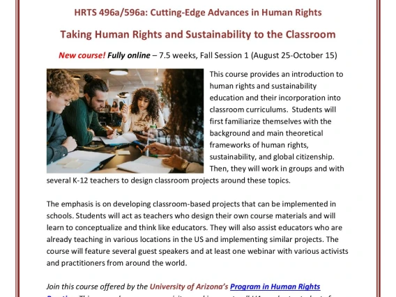 New course on human rights and sustainability education