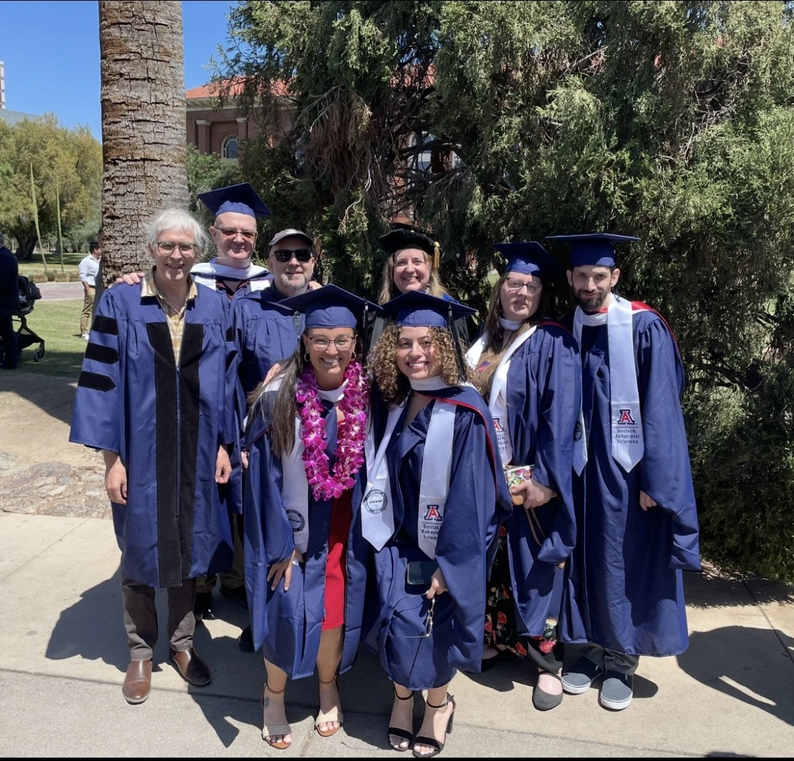 Some 2025 graduates with faculty members after the convocation ceremony.