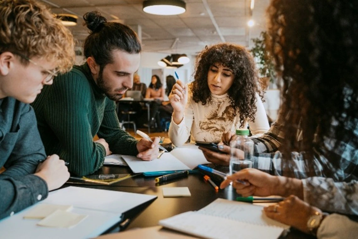 Students at table