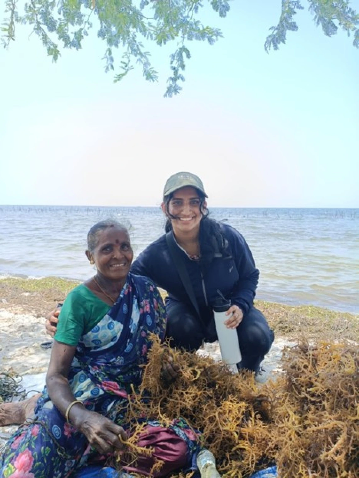 Anusha Sharma with seaweed harvester