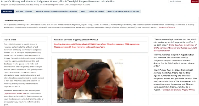 Missing & Murdered Indigenous Women Library Guide