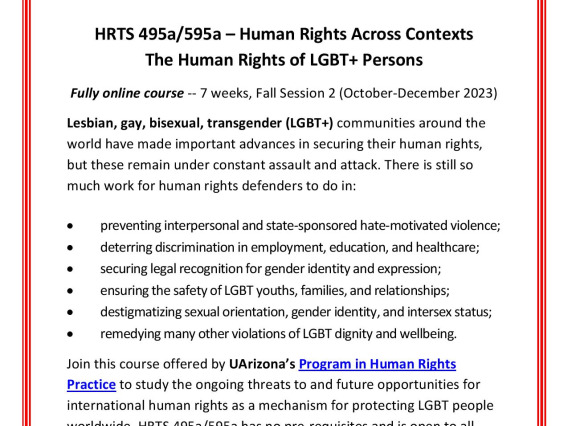 HRTS 495a-595a -- The Human Rights of LGBT Persons (fall 2023)