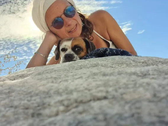 Ivana Radačić in Finger Rock, AZ with her canine companion Pia