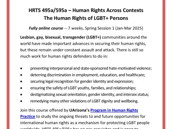 Course on "Human Rights of LGBT+ People"