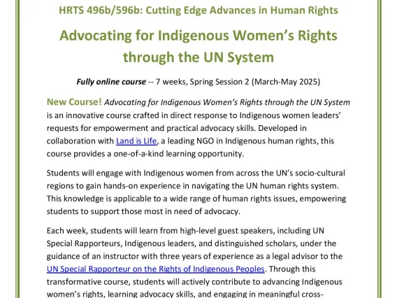 Indigenous women's rights course