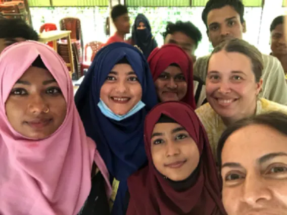 Abby Nelson (center right) in Bangladesh