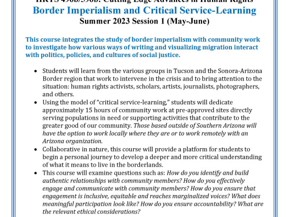 Border Imperialism and Service-Learning -- Summer 2023 Human Rights Practice Course