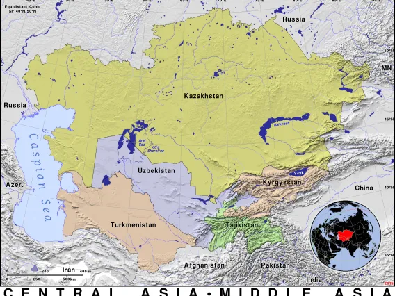 Map of Central Asia