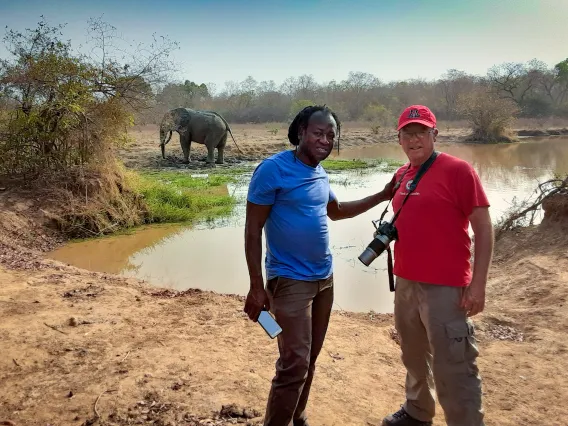 HRTS alum Peter Donaldson (at right) with Rashid Iddrisu in Ghana