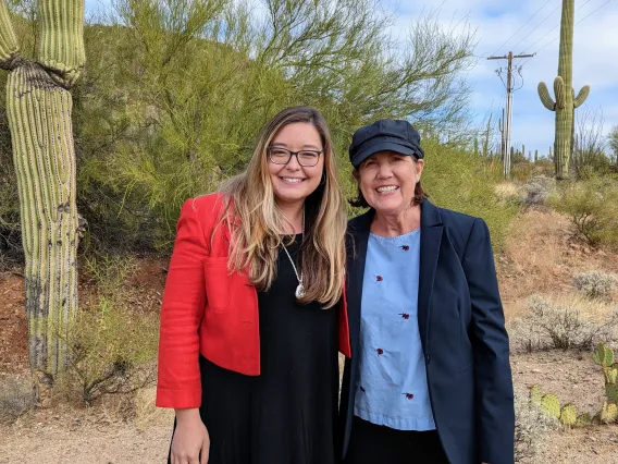 Sierra Yamanaka (left) with US Representative Ann Kirkpatrick 