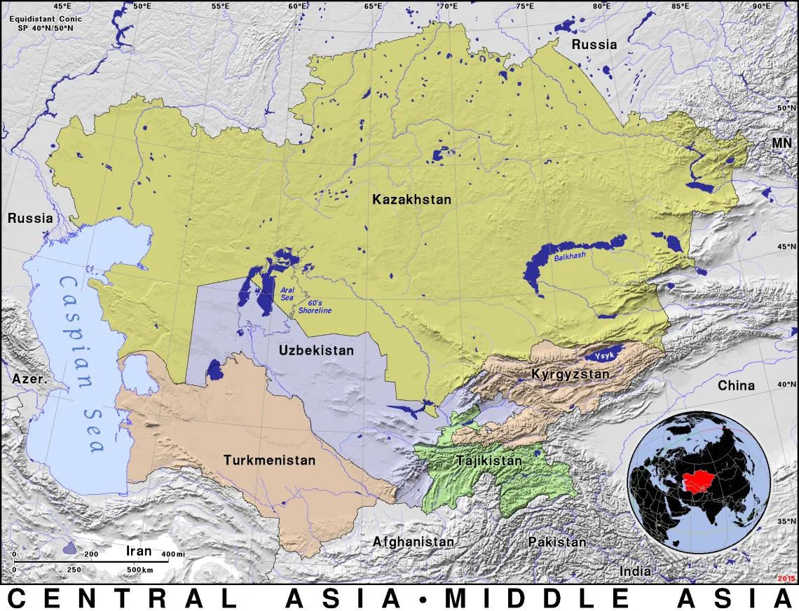 Map of Central Asia