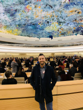 Bradford Conroy at the UN Human Rights Council in Geneva, Switzerland.